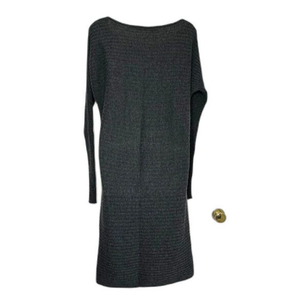 ATHLETA GRAY RIB KNIT EXTRA FINE MERINO WOOL BODYCON MIDI DRESS SIZE SMALL - Picture 8 of 9